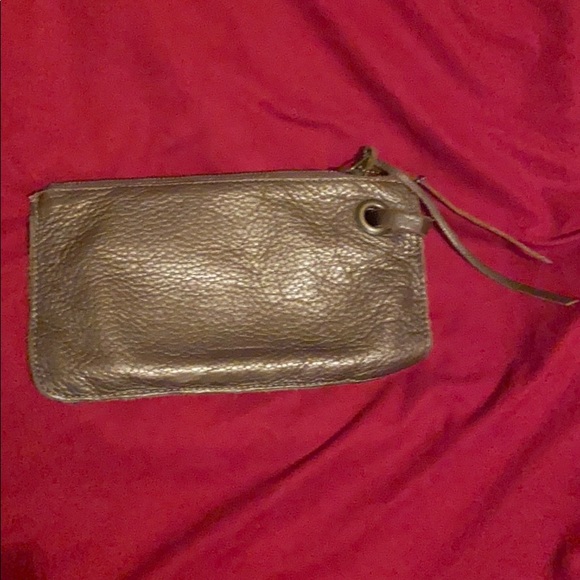 Roots leather mini wristlet in bronze - Picture 4 of 6